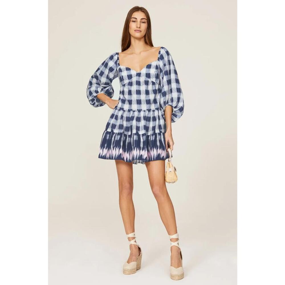 SACHIN & BABI Women's Kyle Gingham Dress Size S In Navy Blue/White